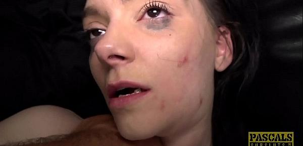  Petite sub Maddison Rose gagged and roughly pounded